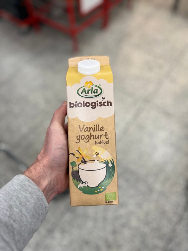 Biologische Vanille Yoghurt Halfvol